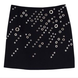 Mugler Eyelet Wool Skirt